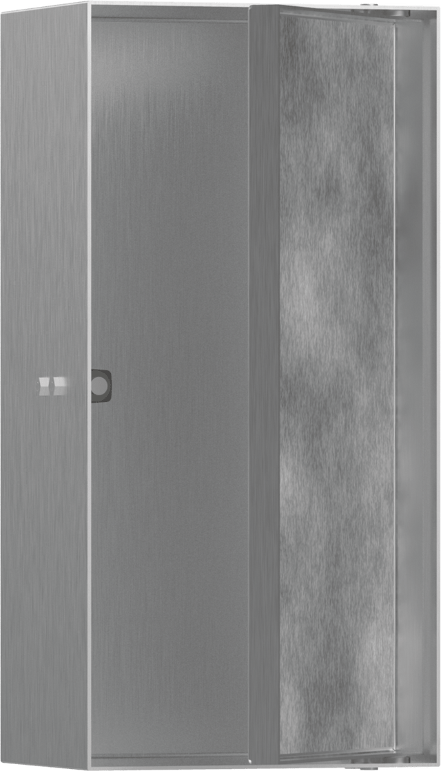 Hansgrohe XtraStoris Rock Wall Niche With Tileable Door 300/150/100 - Brushed Stainless Steel - 56082800 - TAP 'N' SHOWER