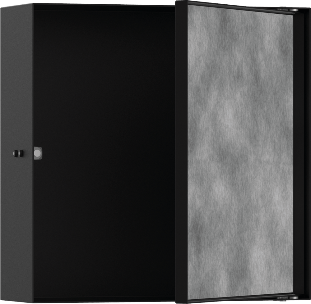 Hansgrohe XtraStoris Rock Wall Niche With Tileable Door 300/300/100 - Matt Black - 56085670 - TAP 'N' SHOWER