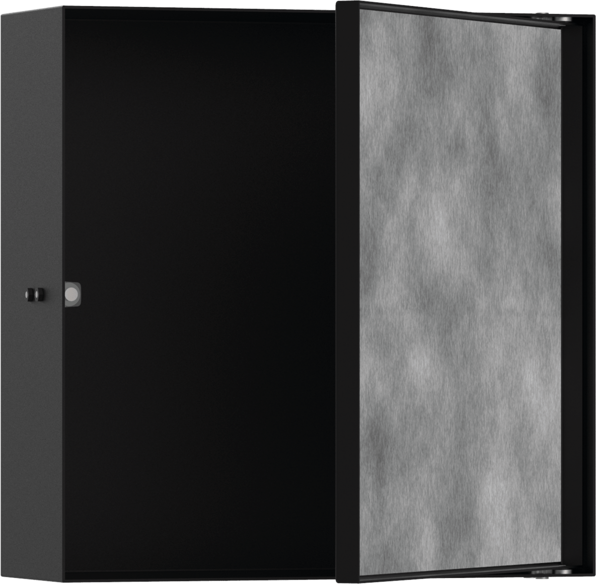 Hansgrohe XtraStoris Rock Wall Niche With Tileable Door 300/300/100 - Matt Black - 56085670 - TAP 'N' SHOWER