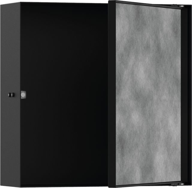 Hansgrohe XtraStoris Rock Wall Niche With Tileable Door 300/300/100 - Matt Black - 56085670 - TAP 'N' SHOWER