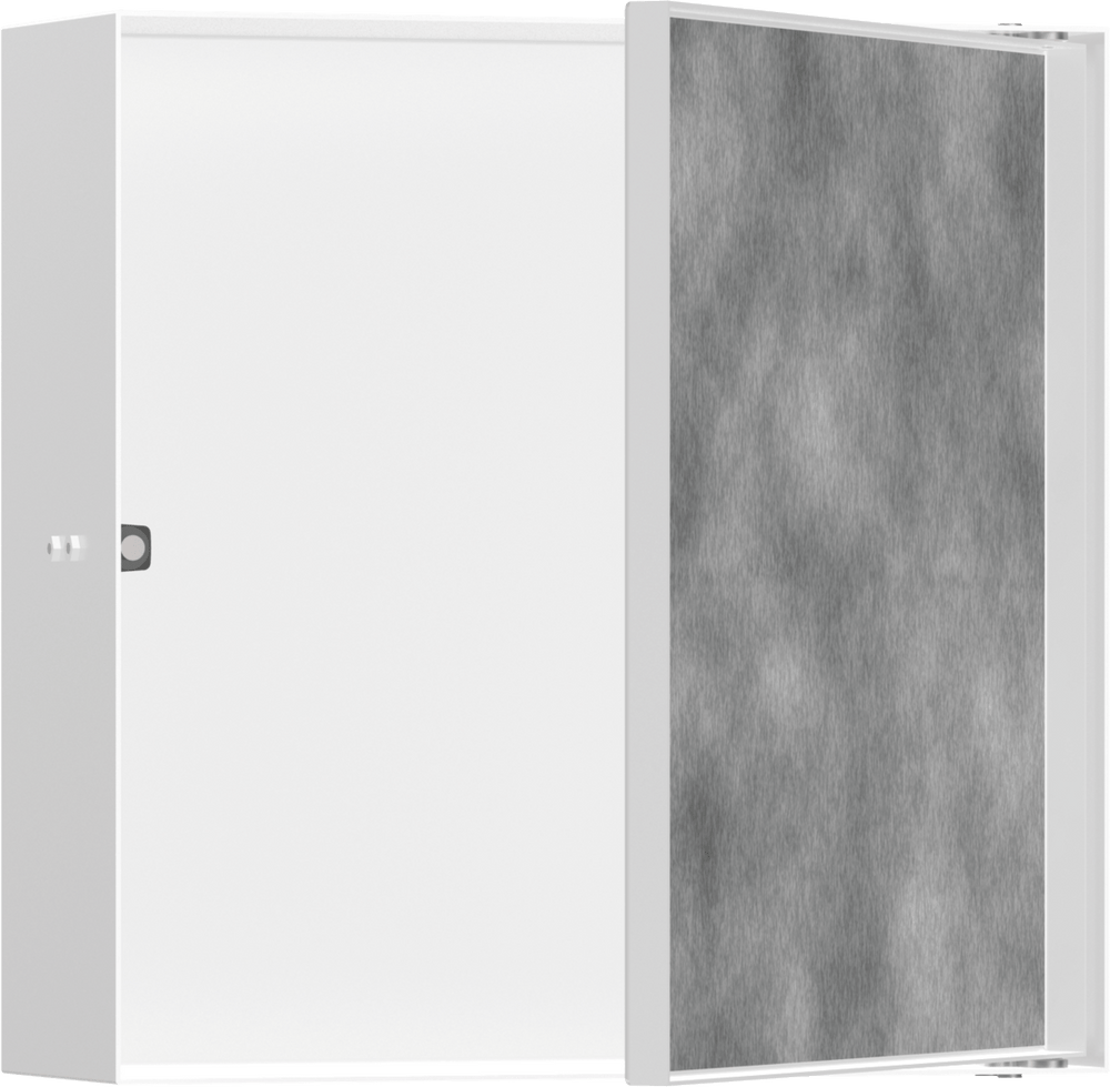 Hansgrohe XtraStoris Rock Wall Niche With Tileable Door 300/300/100 - Matt White - 56085700 - TAP 'N' SHOWER