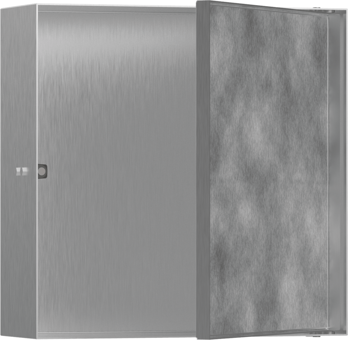 Hansgrohe XtraStoris Rock Wall Niche With Tileable Door 300/300/100 - Brushed Stainless Steel - 56085800 - TAP 'N' SHOWER