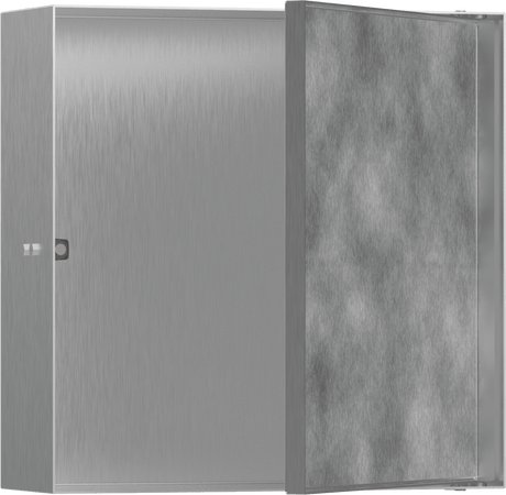 Hansgrohe XtraStoris Rock Wall Niche With Tileable Door 300/300/100 - Brushed Stainless Steel - 56085800 - TAP 'N' SHOWER