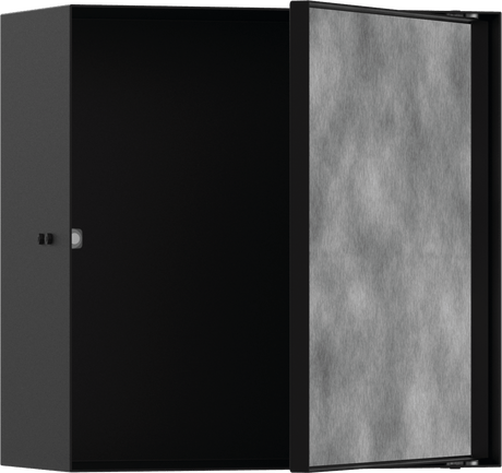 Hansgrohe XtraStoris Rock Wall Niche With Tileable Door 300/300/140 - Matt Black - 56091670 - TAP 'N' SHOWER