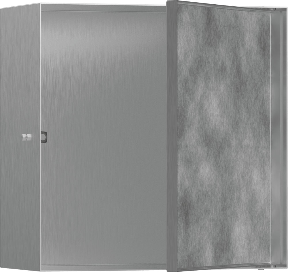 Hansgrohe XtraStoris Rock Wall Niche With Tileable Door 300/300/140 - Brushed Stainless Steel - 56091800 - TAP 'N' SHOWER
