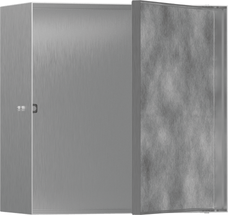 Hansgrohe XtraStoris Rock Wall Niche With Tileable Door 300/300/140 - Brushed Stainless Steel - 56091800 - TAP 'N' SHOWER