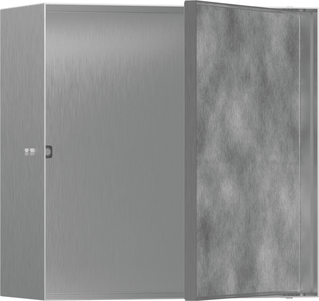 Hansgrohe XtraStoris Rock Wall Niche With Tileable Door 300/300/140 - Brushed Stainless Steel - 56091800 - TAP 'N' SHOWER