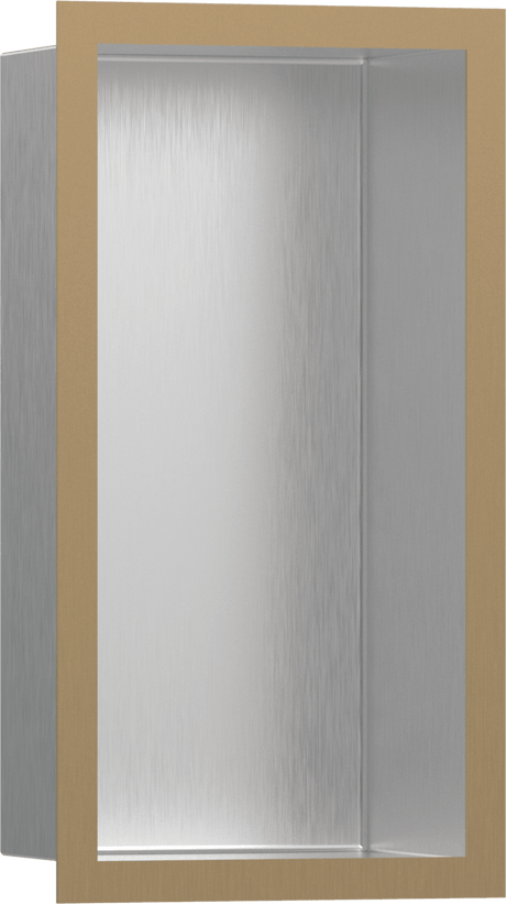 Hansgrohe XtraStoris Individual Wall Niche Brushed Stainless Steel With Design Frame 300x150x100 - Brushed Bronze - 56094140 - TAP 'N' SHOWER