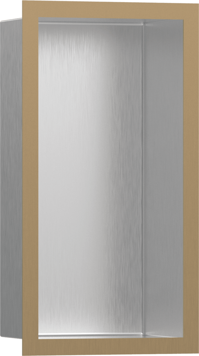 Hansgrohe XtraStoris Individual Wall Niche Brushed Stainless Steel With Design Frame 300x150x100 - Brushed Bronze - 56094140 - TAP 'N' SHOWER