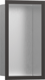 Hansgrohe XtraStoris Individual Wall Niche Brushed Stainless Steel With Design Frame 300x150x100 - Brushed Black Chrome - 56094340 - TAP 'N' SHOWER