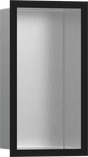 Hansgrohe XtraStoris Individual Wall Niche Brushed Stainless Steel With Design Frame 300x150x100 - Matt Black - 56094670 - TAP 'N' SHOWER