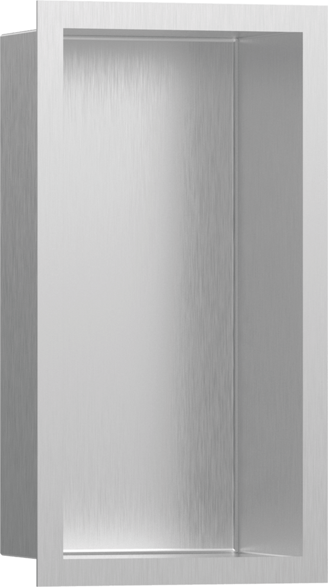 Hansgrohe XtraStoris Individual Wall Niche Brushed Stainless Steel With Design Frame 300x150x100 - Brushed Stainless Steel - 56094800 - TAP 'N' SHOWER
