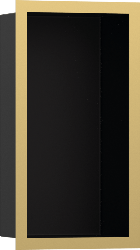 Hansgrohe XtraStoris Individual Wall Niche Matt Black With Design Frame 300x150x100 - Polished Gold Optic - 56095990 - TAP 'N' SHOWER