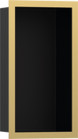 Hansgrohe XtraStoris Individual Wall Niche Matt Black With Design Frame 300x150x100 - Polished Gold Optic - 56095990 - TAP 'N' SHOWER