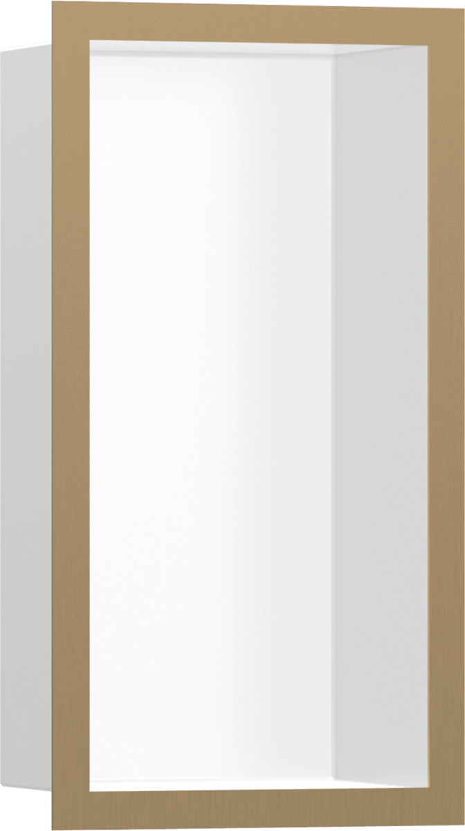 Hansgrohe XtraStoris Individual Wall Niche Matt White With Design Frame 300x150x100 - Brushed Bronze - 56096140 - TAP 'N' SHOWER