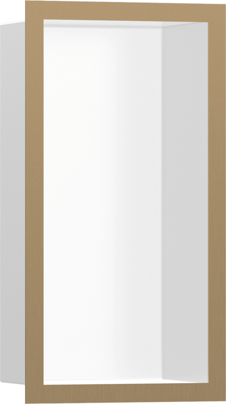 Hansgrohe XtraStoris Individual Wall Niche Matt White With Design Frame 300x150x100 - Brushed Bronze - 56096140 - TAP 'N' SHOWER