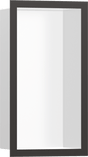 Hansgrohe XtraStoris Individual Wall Niche Matt White With Design Frame 300x150x100 - Brushed Black Chrome - 56096340 - TAP 'N' SHOWER