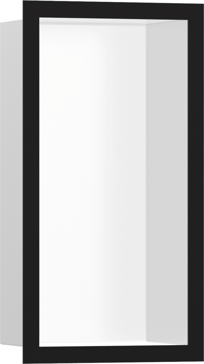 Hansgrohe XtraStoris Individual Wall Niche Matt White With Design Frame 300x150x100 - Matt Black - 56096670 - TAP 'N' SHOWER