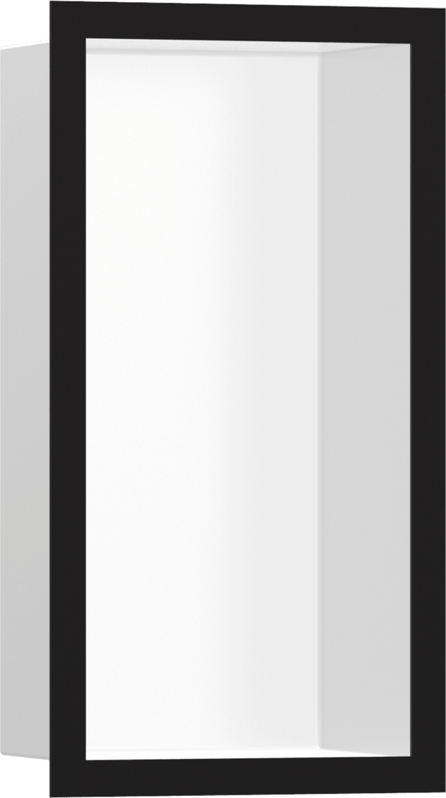 Hansgrohe XtraStoris Individual Wall Niche Matt White With Design Frame 300x150x100 - Matt Black - 56096670 - TAP 'N' SHOWER