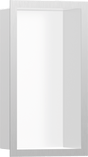 Hansgrohe XtraStoris Individual Wall Niche Matt White With Design Frame 300x150x100 - Brushed Stainless Steel - 56096800 - TAP 'N' SHOWER