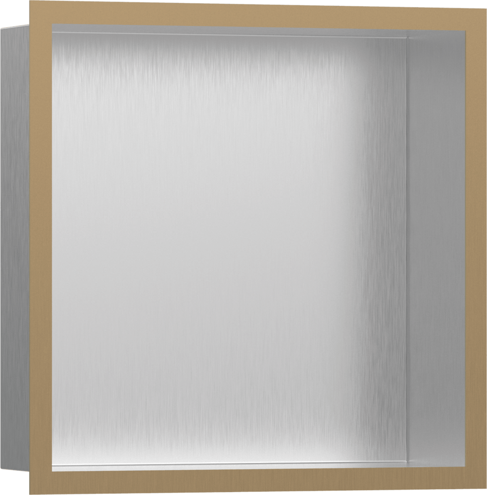 Hansgrohe XtraStoris Individual Wall Niche Brushed Stainless Steel With Design Frame 300/300/100 - Brushed Bronze - 56097140 - TAP 'N' SHOWER