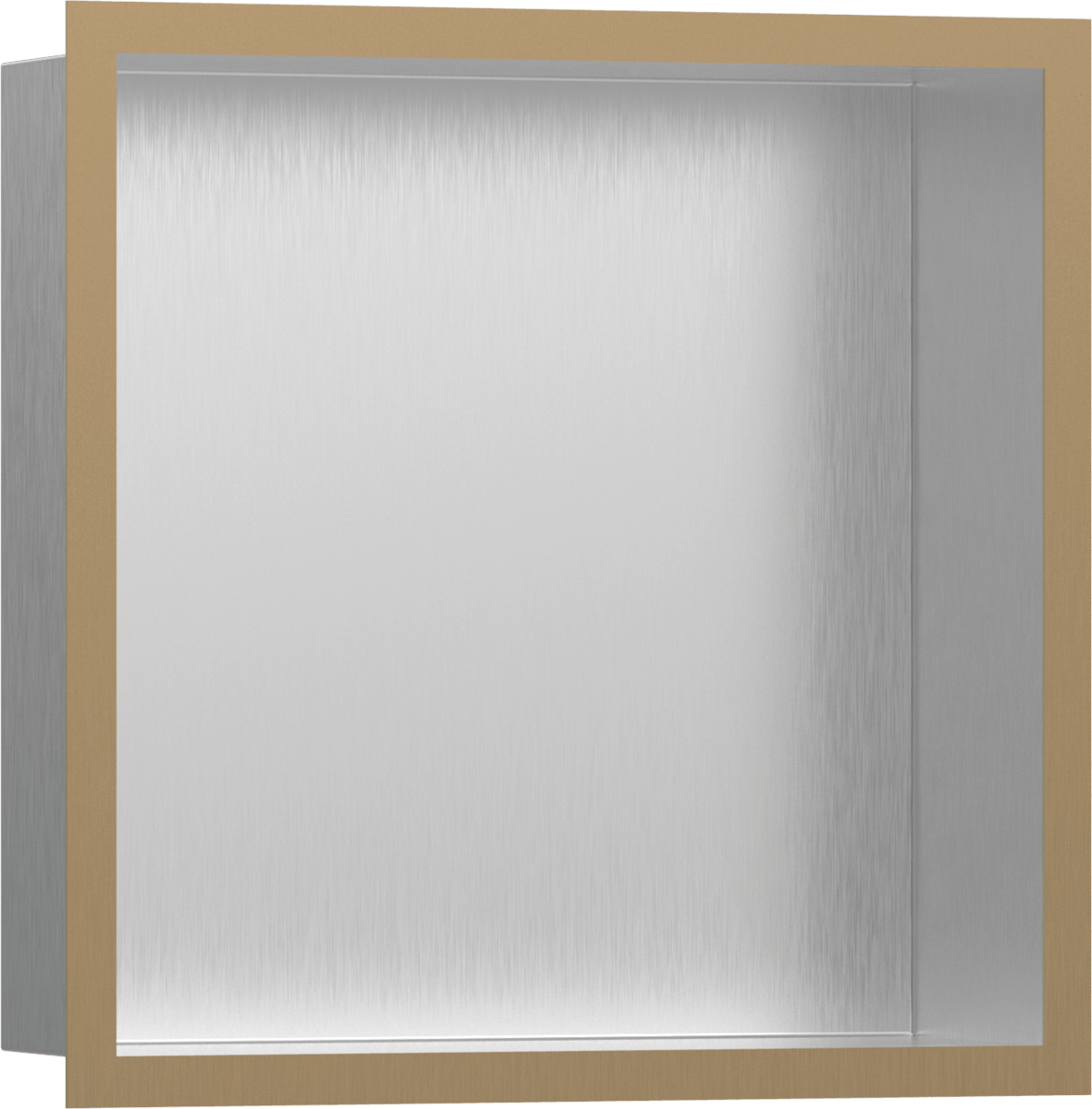 Hansgrohe XtraStoris Individual Wall Niche Brushed Stainless Steel With Design Frame 300/300/100 - Brushed Bronze - 56097140 - TAP 'N' SHOWER