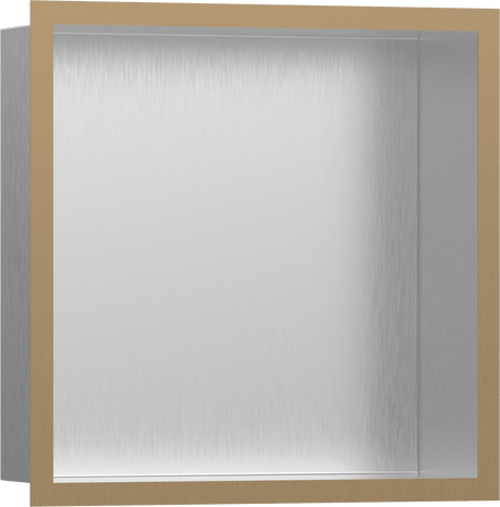 Hansgrohe XtraStoris Individual Wall Niche Brushed Stainless Steel With Design Frame 300/300/100 - Brushed Bronze - 56097140 - TAP 'N' SHOWER
