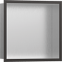 Hansgrohe XtraStoris Individual Wall Niche Brushed Stainless Steel With Design Frame 300/300/100 - Brushed Black Chrome - 56097340 - TAP 'N' SHOWER