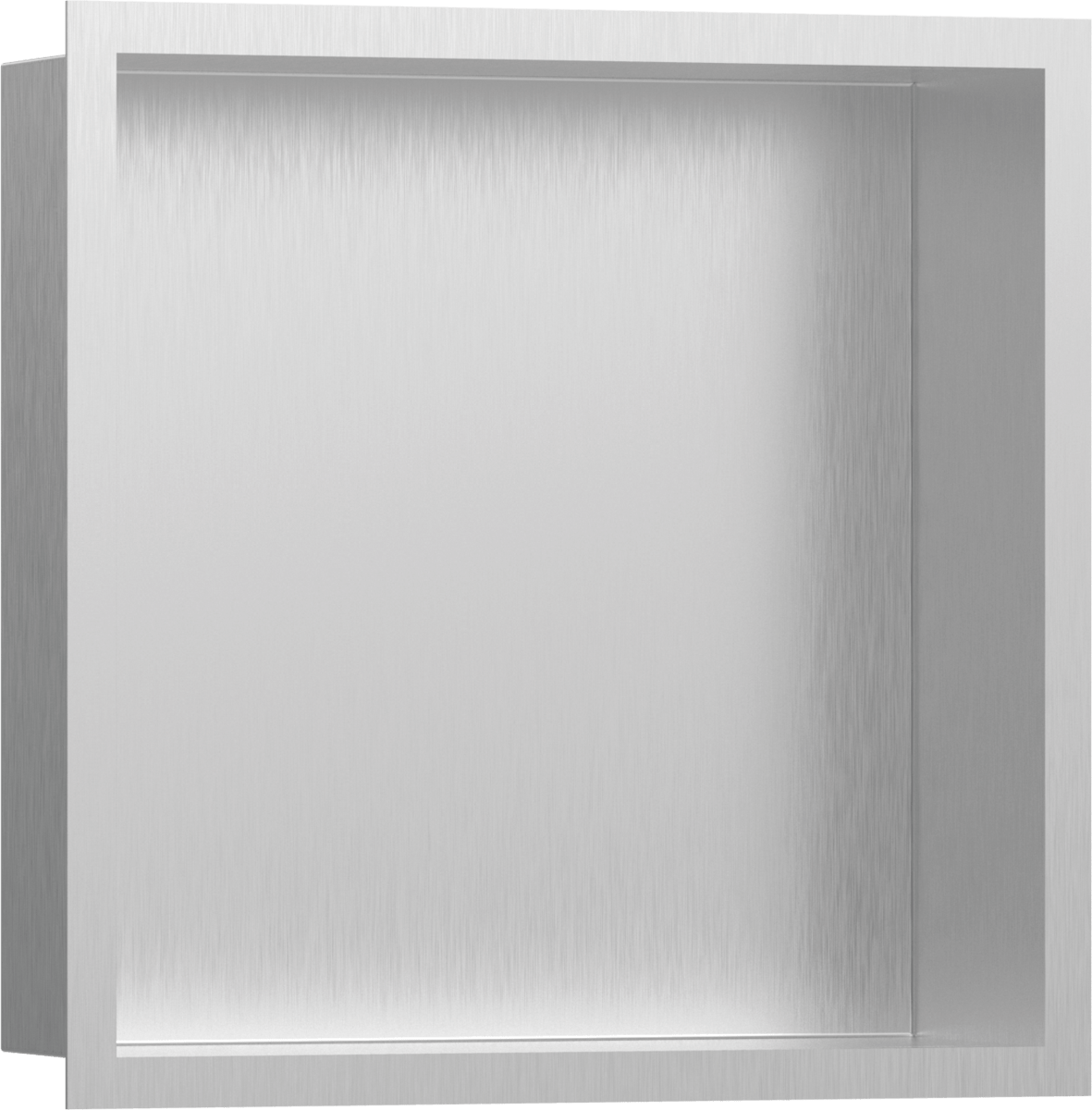 Hansgrohe XtraStoris Individual Wall Niche Brushed Stainless Steel With Design Frame 300/300/100 - Brushed Stainless Steel - 56097800 - TAP 'N' SHOWER