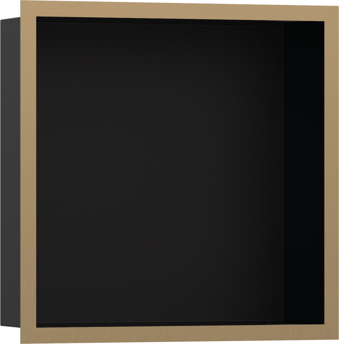 Hansgrohe XtraStoris Individual Wall Niche Matt Black With Design Frame 300/300/100 - Brushed Stainless Steel - 56098140 - TAP 'N' SHOWER