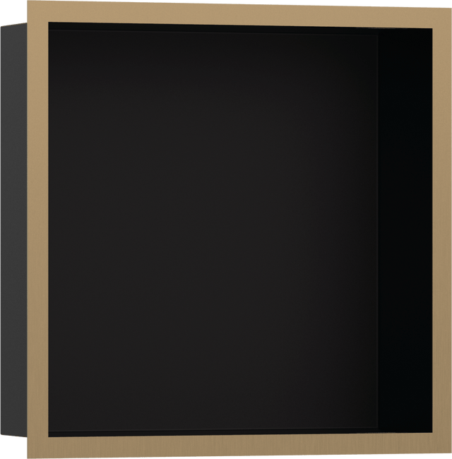 Hansgrohe XtraStoris Individual Wall Niche Matt Black With Design Frame 300/300/100 - Brushed Stainless Steel - 56098140 - TAP 'N' SHOWER