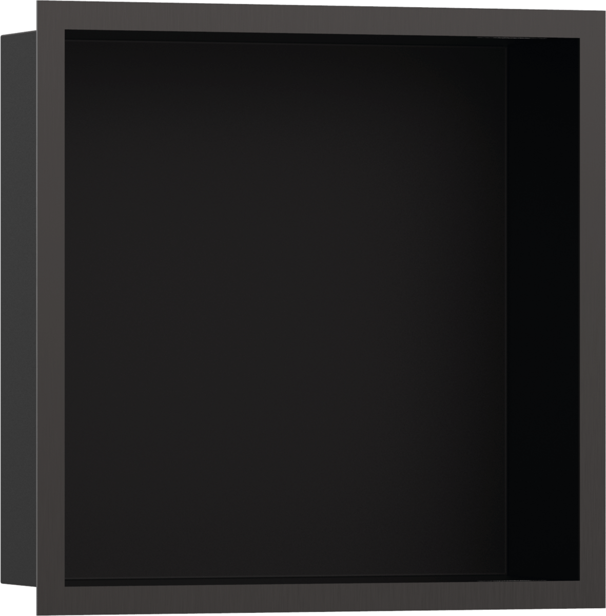 Hansgrohe XtraStoris Individual Wall Niche Matt Black With Design Frame 300/300/100 - Brushed Black Chrome - 56098340 - TAP 'N' SHOWER