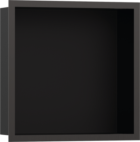 Hansgrohe XtraStoris Individual Wall Niche Matt Black With Design Frame 300/300/100 - Brushed Black Chrome - 56098340 - TAP 'N' SHOWER