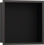 Hansgrohe XtraStoris Individual Wall Niche Matt Black With Design Frame 300/300/100 - Brushed Black Chrome - 56098340 - TAP 'N' SHOWER