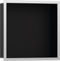 Hansgrohe XtraStoris Individual Wall Niche Matt Black With Design Frame 300/300/100 - Brushed Stainless Steel - 56098800 - TAP 'N' SHOWER