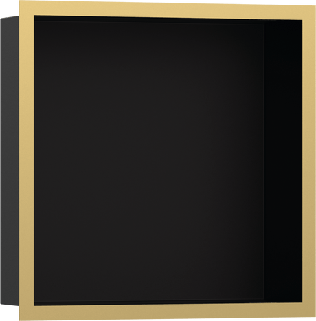 Hansgrohe XtraStoris Individual Wall Niche Matt Black With Design Frame 300/300/100 - Polished Gold Optic - 56098990 - TAP 'N' SHOWER