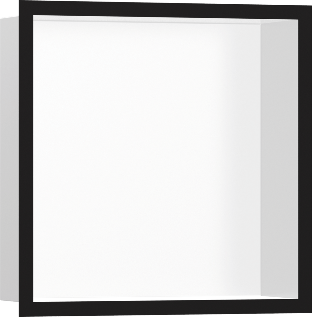 Hansgrohe XtraStoris Individual Wall Niche Matt White With Design Frame 300/300/100 - Matt Black - 56099670 - TAP 'N' SHOWER