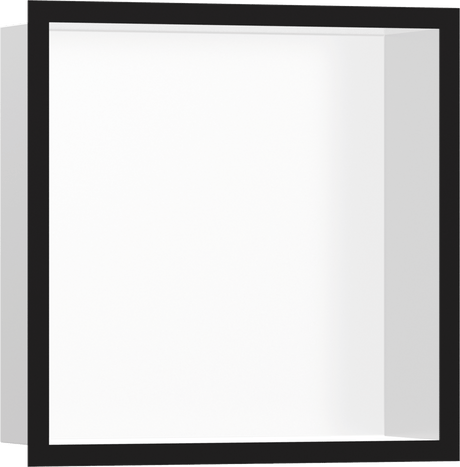 Hansgrohe XtraStoris Individual Wall Niche Matt White With Design Frame 300/300/100 - Matt Black - 56099670 - TAP 'N' SHOWER