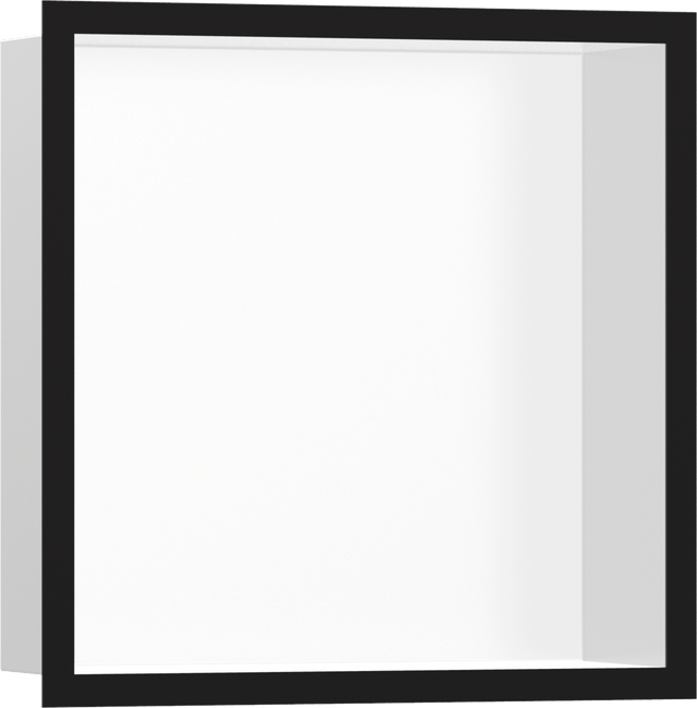Hansgrohe XtraStoris Individual Wall Niche Matt White With Design Frame 300/300/100 - Matt Black - 56099670 - TAP 'N' SHOWER
