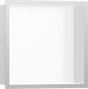 Hansgrohe XtraStoris Individual Wall Niche Matt White With Design Frame 300/300/100 - Brushed Stainless Steel - 56099800 - TAP 'N' SHOWER