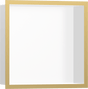 Hansgrohe XtraStoris Individual Wall Niche Matt White With Design Frame 300/300/100 - Polished Gold Optic - 56099990 - TAP 'N' SHOWER
