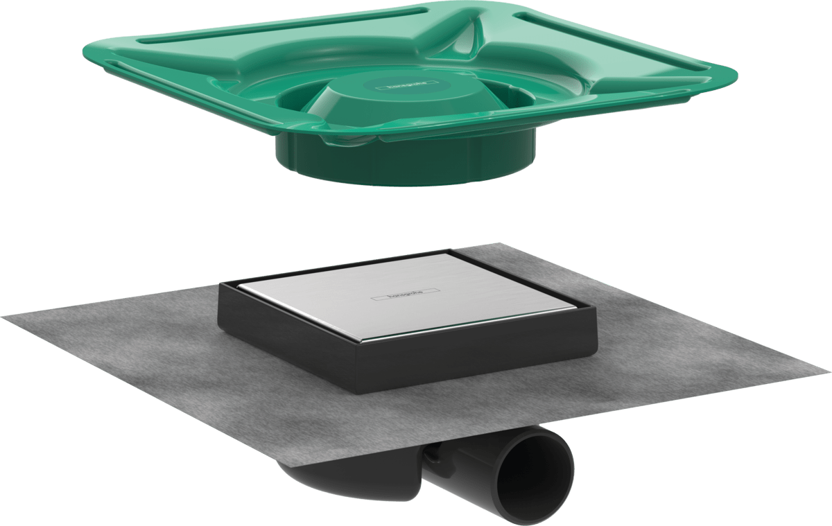 Hansgrohe RainDrain Spot Complete Set Point Drain 150/150 Tileable Rear Cover - 56112800 - TAP 'N' SHOWER