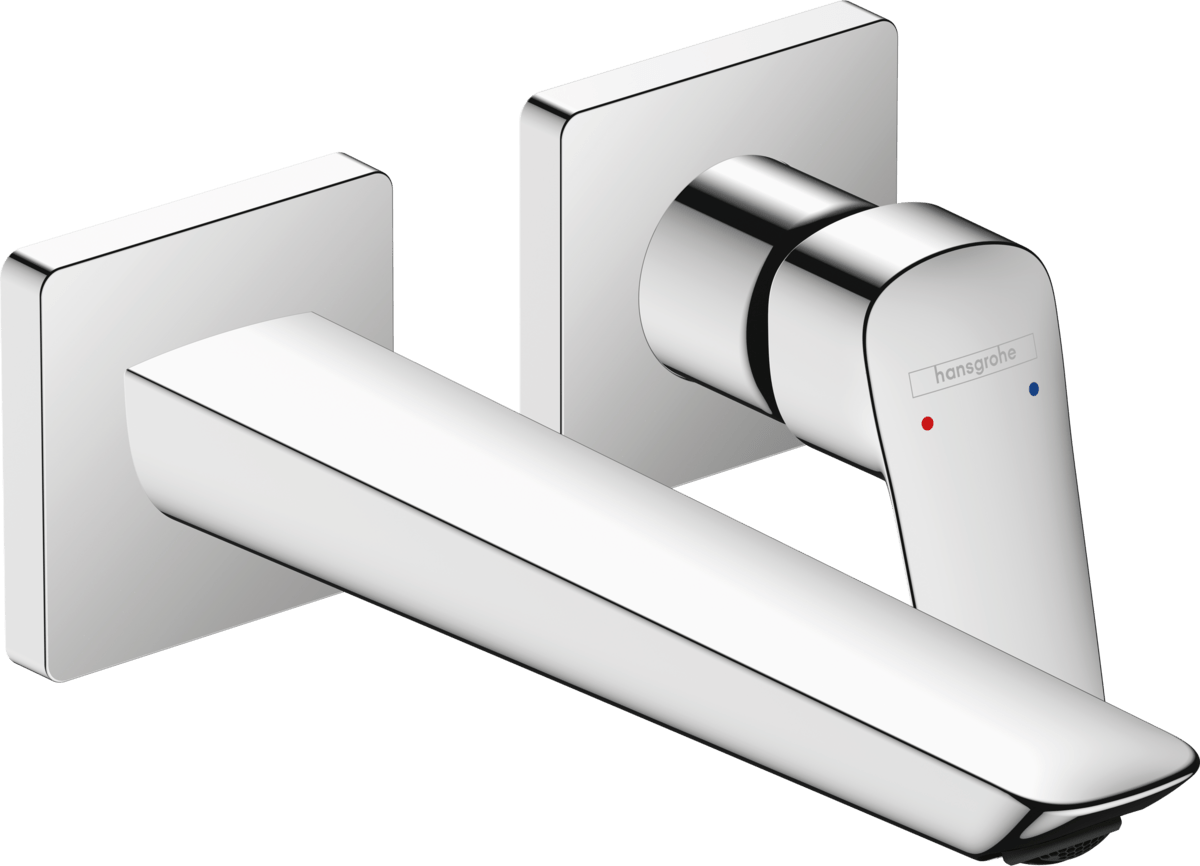 Hansgrohe Logis Single Lever Basin Mixer For Concealed Installation Fine Wall - mounted With Spout 205mm - Chrome - 71256000 - TAP 'N' SHOWER