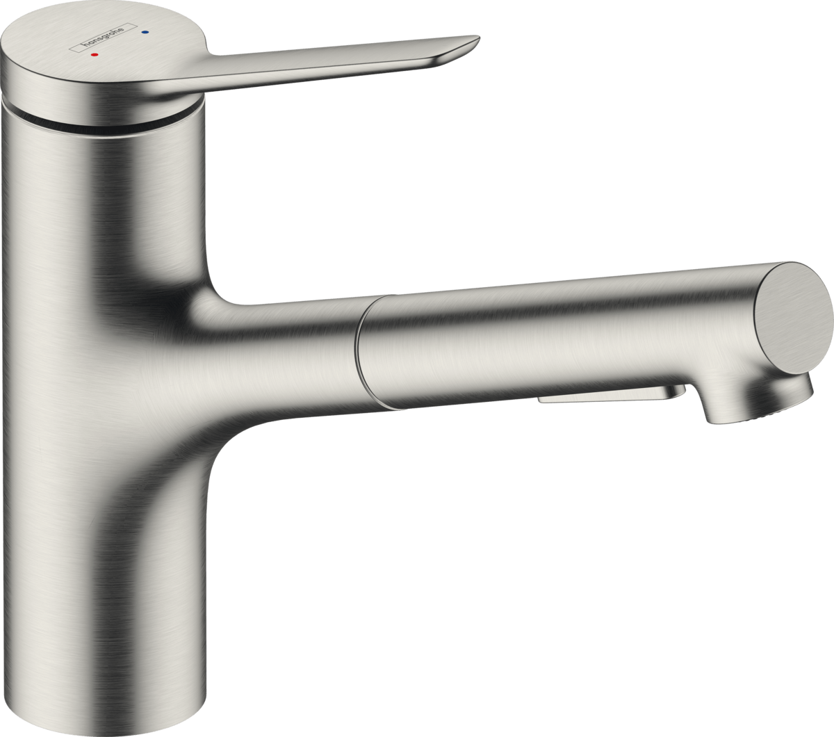 Hansgrohe Zesis M33 Single Lever Kitchen Mixer 150 Pull - out Spray 2jet Sbox Lite - Stainless Steel - 74803800 - TAP 'N' SHOWER