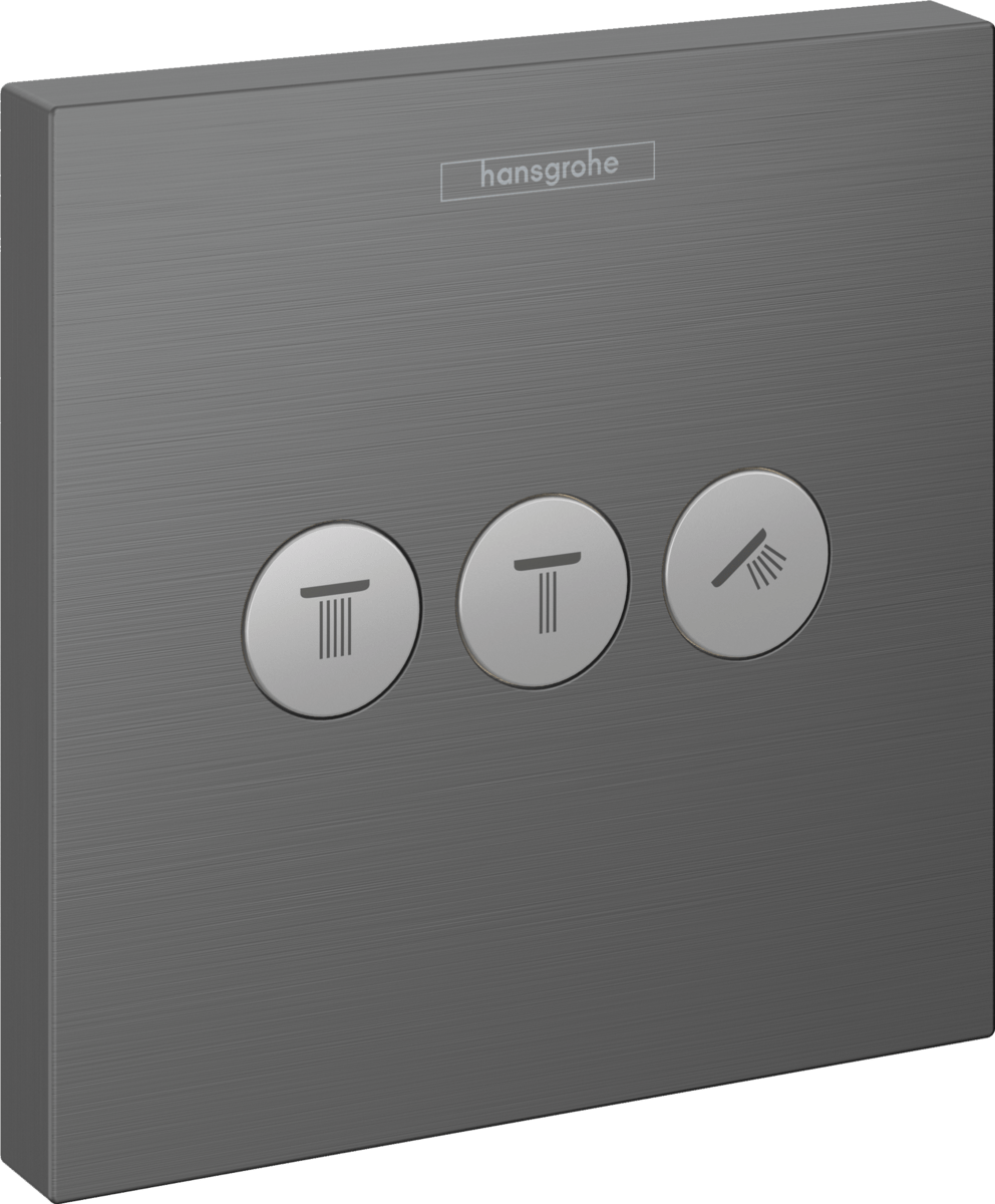Hansgrohe ShowerSelect Valve For Concealed Installation For 3 Outlets - Brushed Black Chrome - 15764340 - TAP 'N' SHOWER