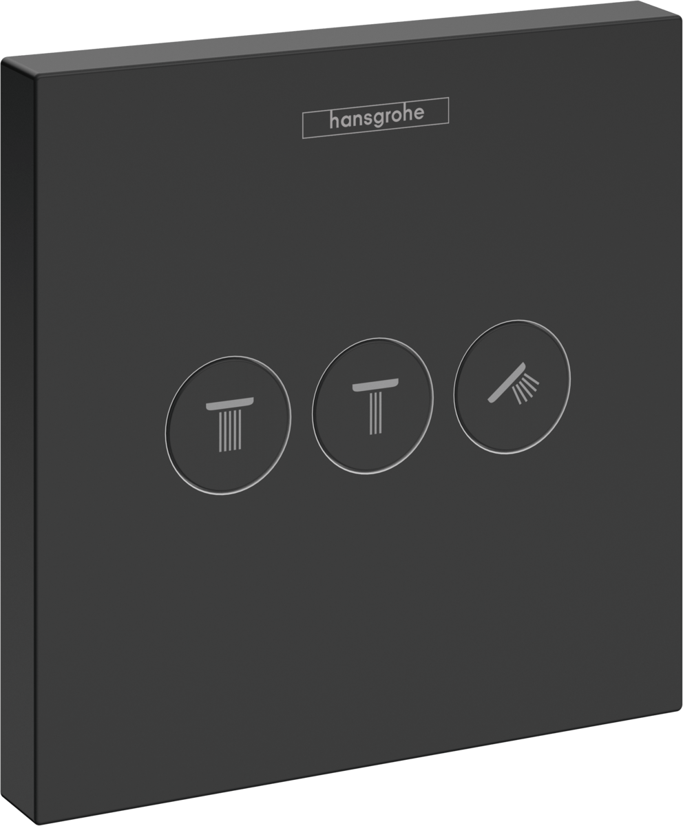 Hansgrohe ShowerSelect Valve For Concealed Installation For 3 Outlets - Matt Black - 15764670 - TAP 'N' SHOWER