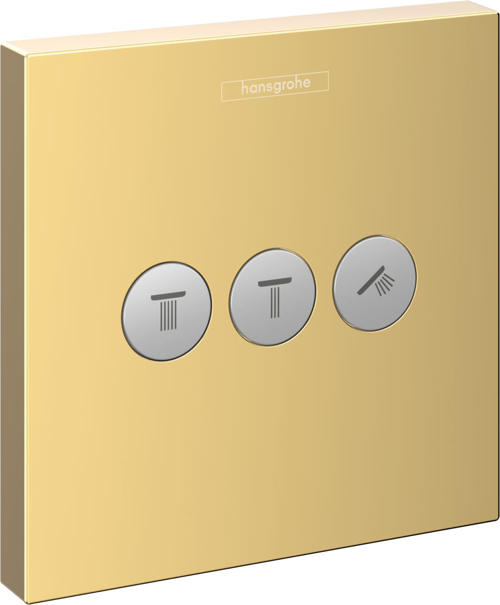 Hansgrohe ShowerSelect Valve For Concealed Installation For 3 Outlets - Polished Gold Optic - 15764990 - TAP 'N' SHOWER