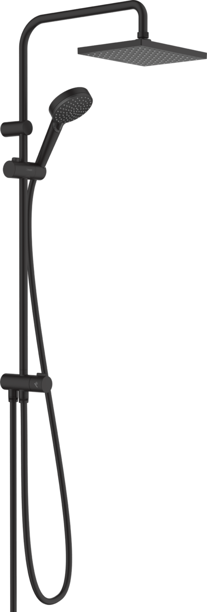 Hansgrohe Vernis Shape Showerpipe 230 1jet Ecosmart Reno - Matt Black - 26289670 - TAP 'N' SHOWER