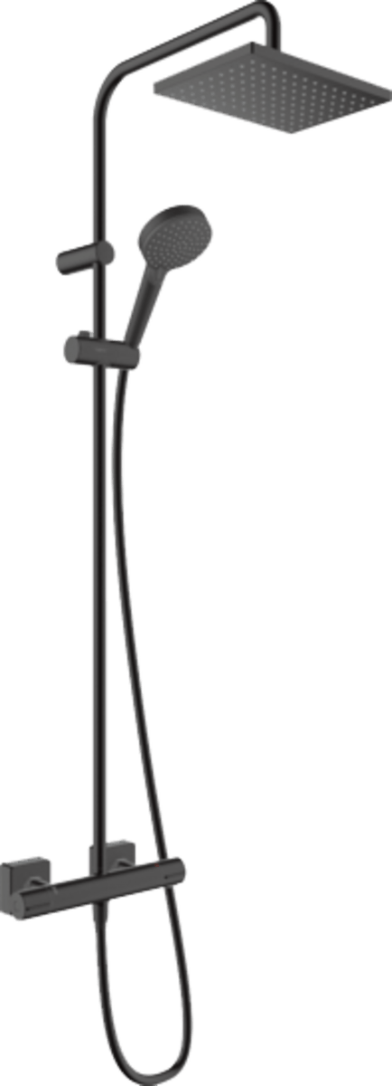 Hansgrohe Vernis Shape Showerpipe 230 1jet With Thermostat - Matt Black - 26286670 - TAP 'N' SHOWER