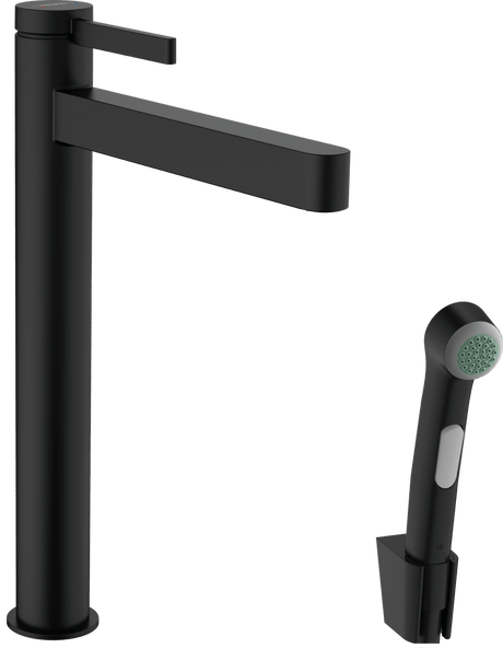 Hansgrohe Finoris Single Lever Basin Mixer 260 With Bidette Hand Shower And Shower Hose 1600mm - Matt Black - 76220670 - TAP 'N' SHOWER